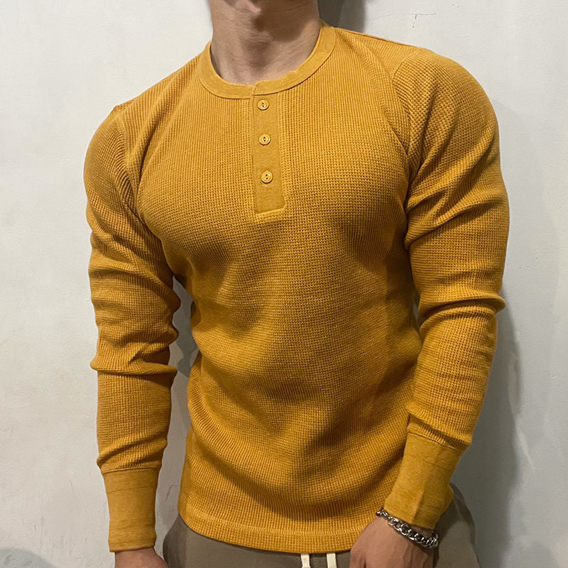 Henley Waffle Knit Heavyweight Slim-Fit Shirt – Drift