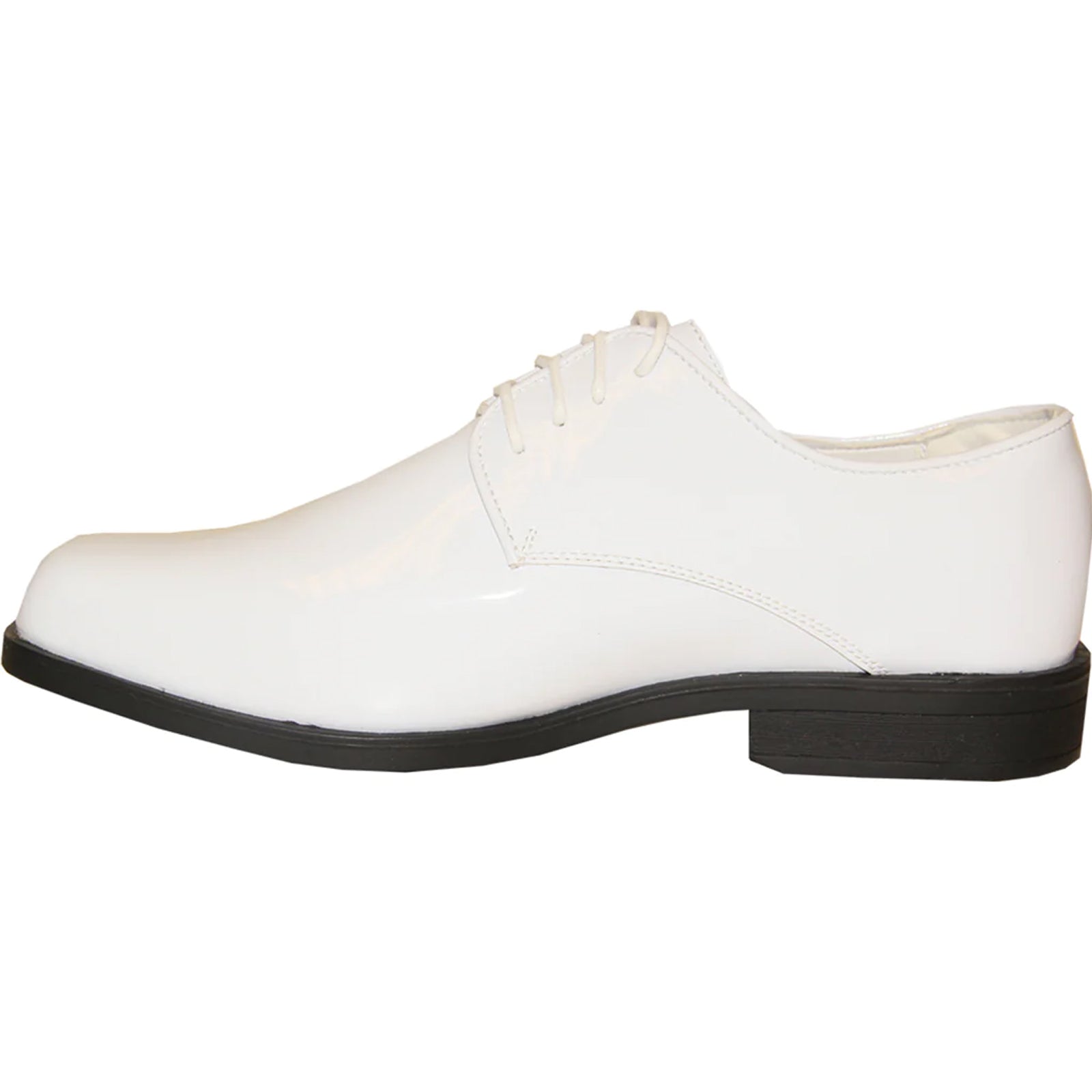 Patent Leather Tuxedo Dress Shoe Square Toe Lace-Up White – Malvo