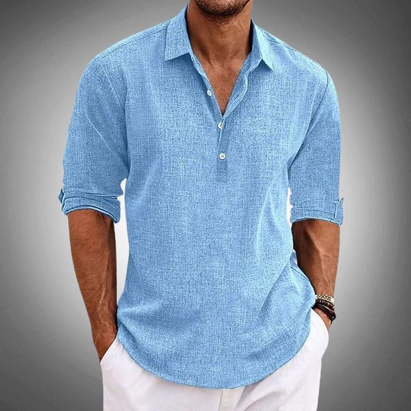 Textured long sleeve polo shirt in Beige – TARLANO