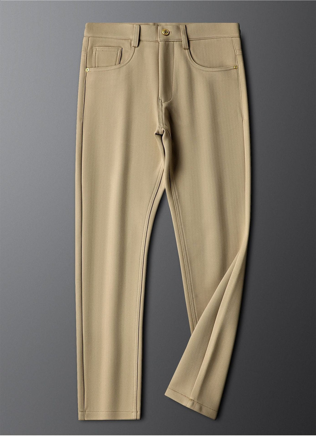 Herringbone Tailored Trousers Tonal Crest Embroidery Leather Patch – Birch