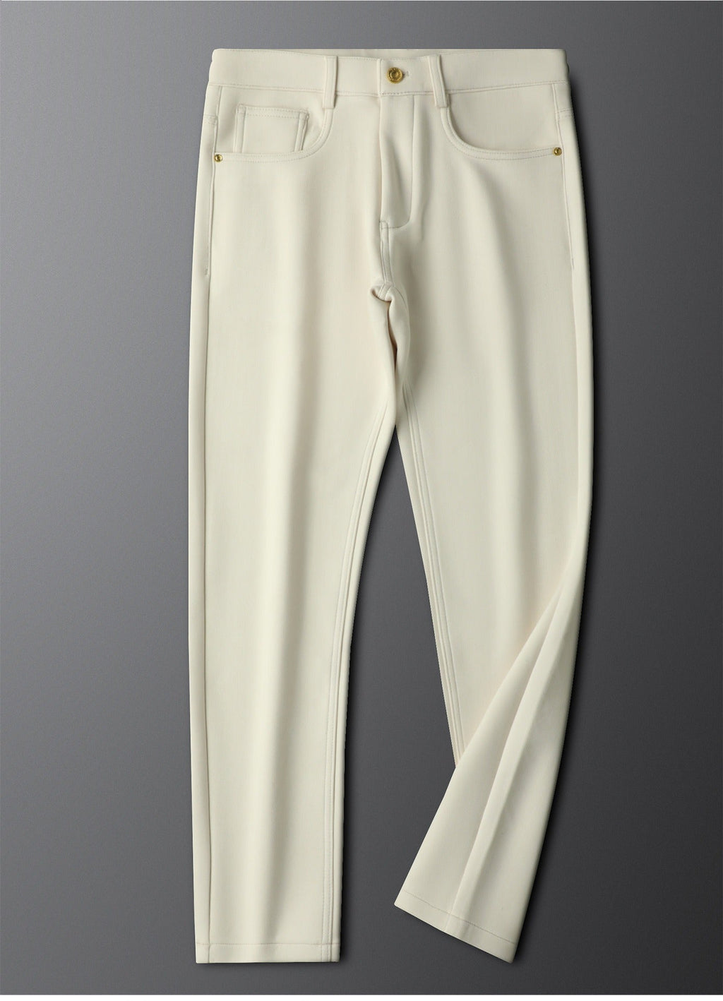 Herringbone Tailored Trousers Tonal Crest Embroidery Leather Patch – Birch