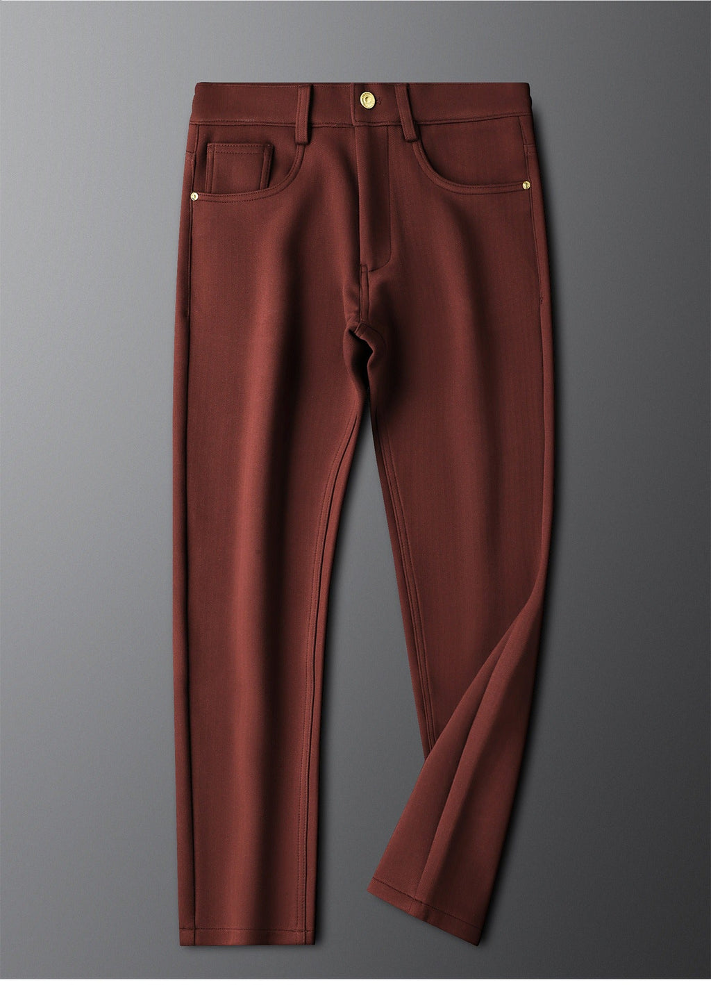 Herringbone Tailored Trousers Tonal Crest Embroidery Leather Patch – Birch