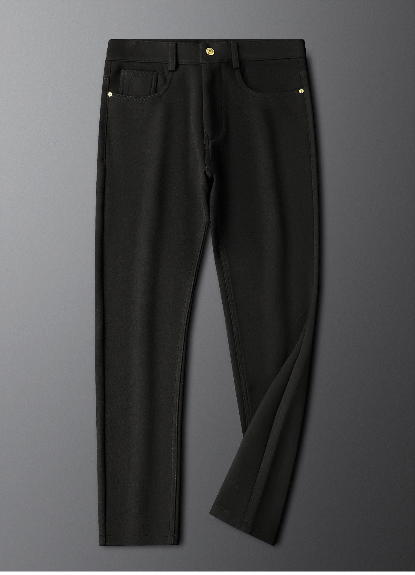 Herringbone Tailored Trousers Tonal Crest Embroidery Leather Patch – Birch