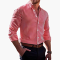 Vertical Stripe Slim Fit Dress Shirt Long Sleeve Button-Down – Axel