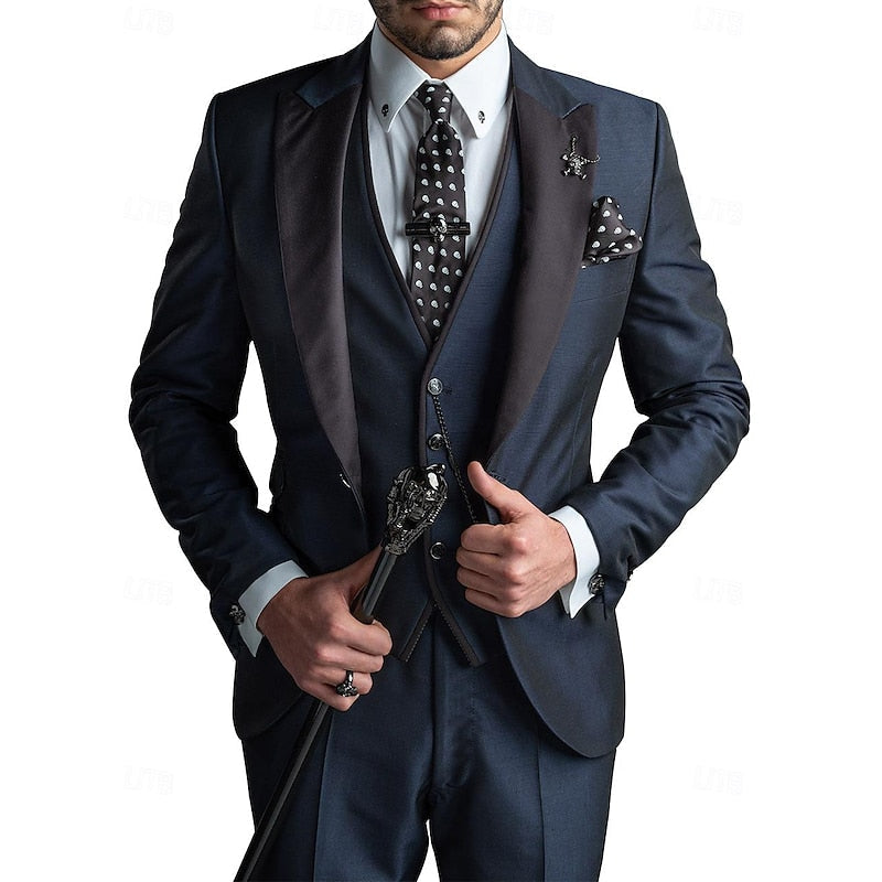 3-Piece Men's Suit Set Blazer Waistcoat Trousers – Darro