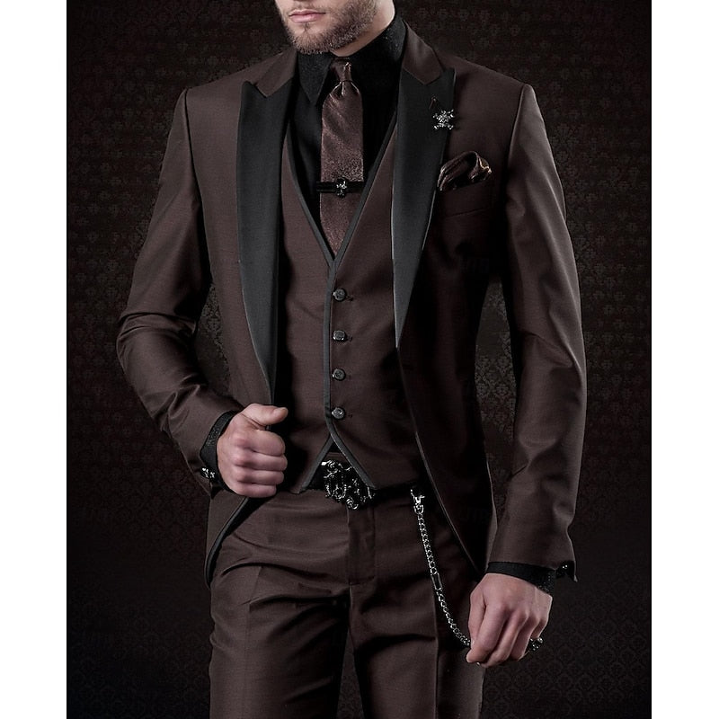 3-Piece Men's Suit Set Blazer Waistcoat Trousers – Darro