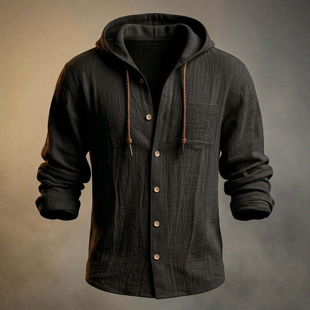 Hooded Zip Jacket Peruvian Cotton Linen Blend Lightweight – Quell