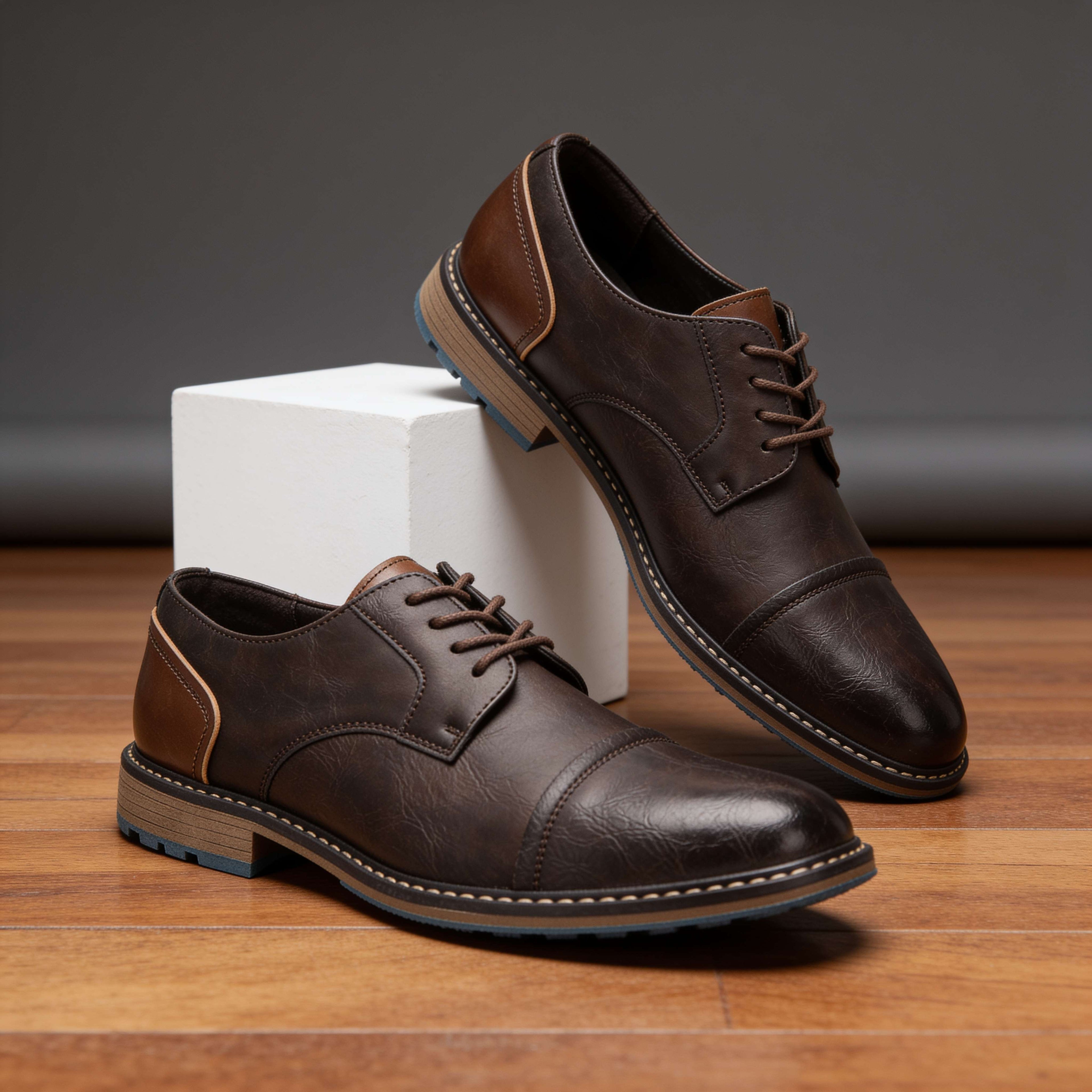 Cap-Toe Derby Shoe Deep-Grain Upper Welt Stitching – Garro
