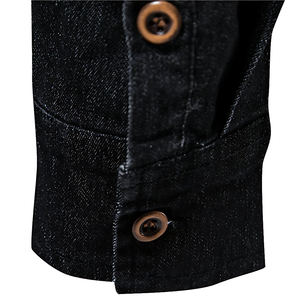 Cotton Denim Shirt Slim Fit Long Sleeve Adaptive – Lorne