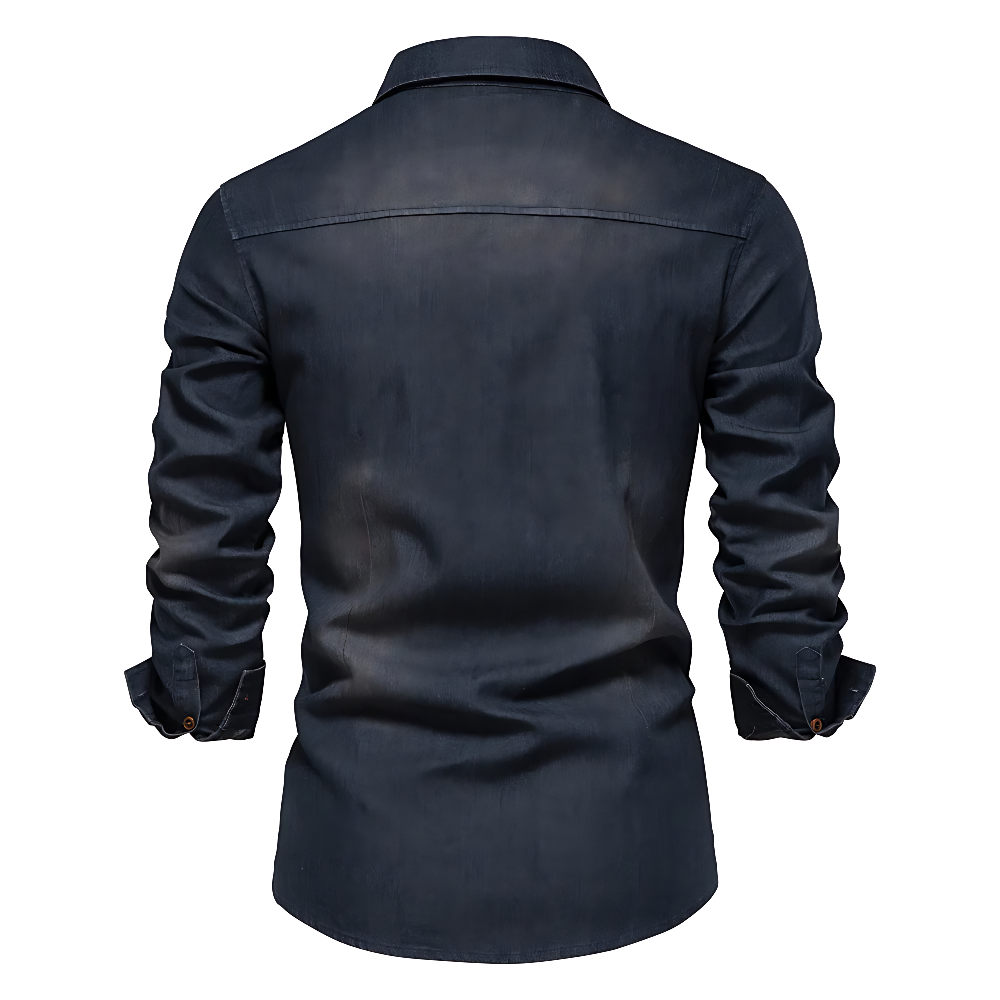 Cotton Denim Shirt Slim Fit Long Sleeve Adaptive – Lorne