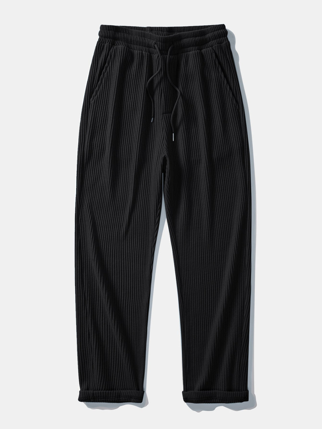 Mens Pant & Striped Knit Polo Set Waffle Drawstring – Vaxo