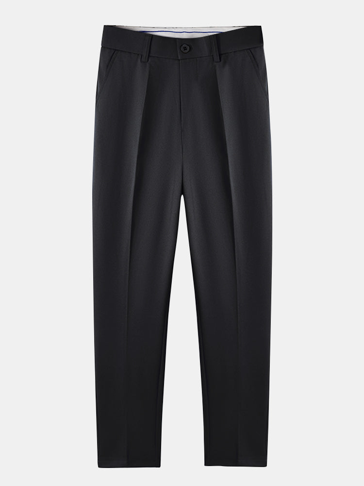 Mens Pant & Waffle Polo Set Slim Tapered 2-Piece Smart Casual – Daxel