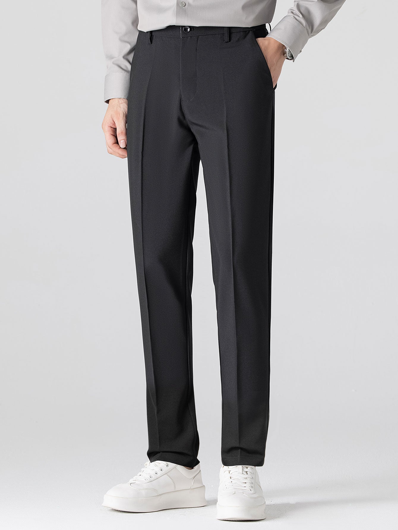 Mens Pant & Waffle Polo Set Slim Tapered 2-Piece Smart Casual – Daxel