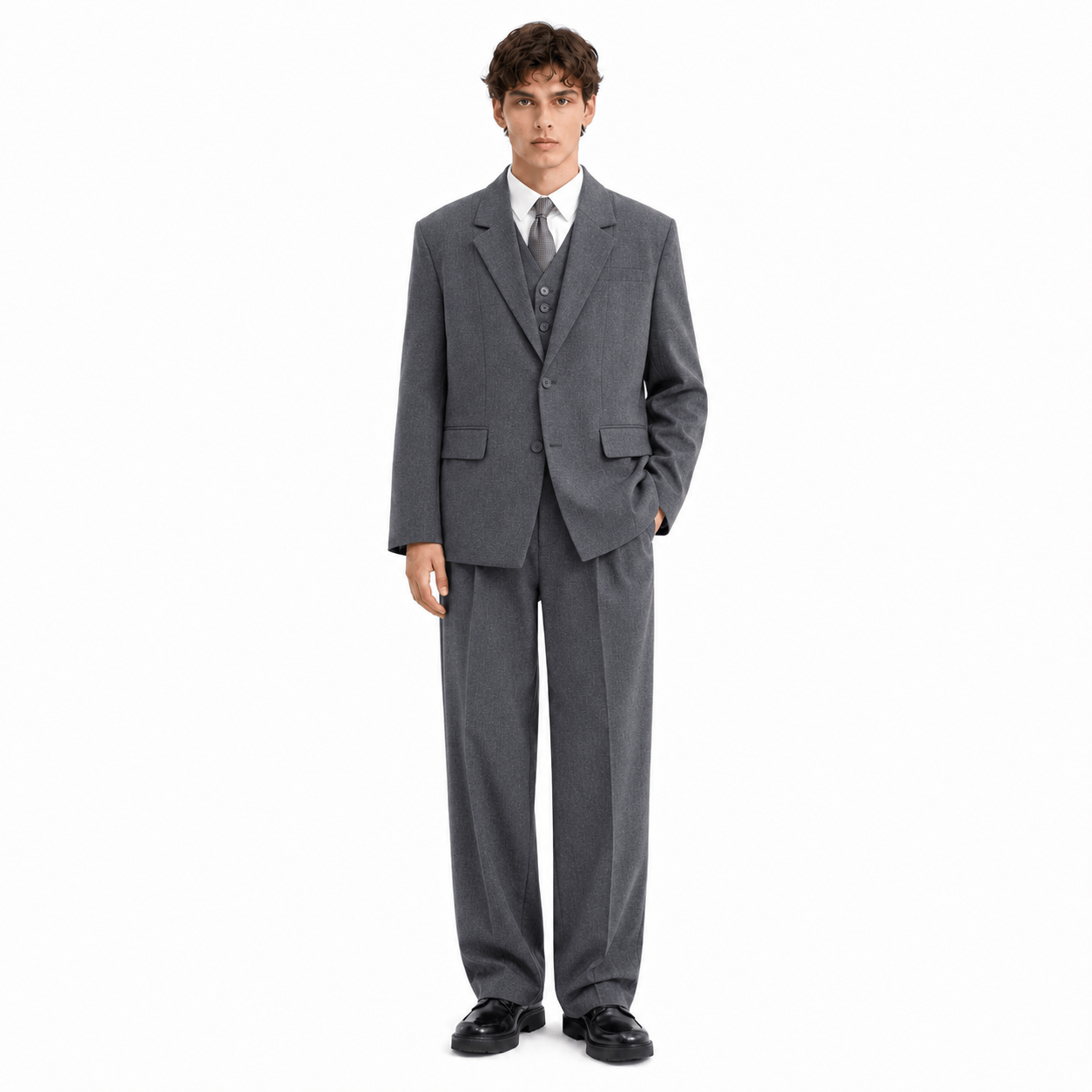 Men's 3-Piece Suit Single-Breasted Notch Lapel with Vest – Dalven