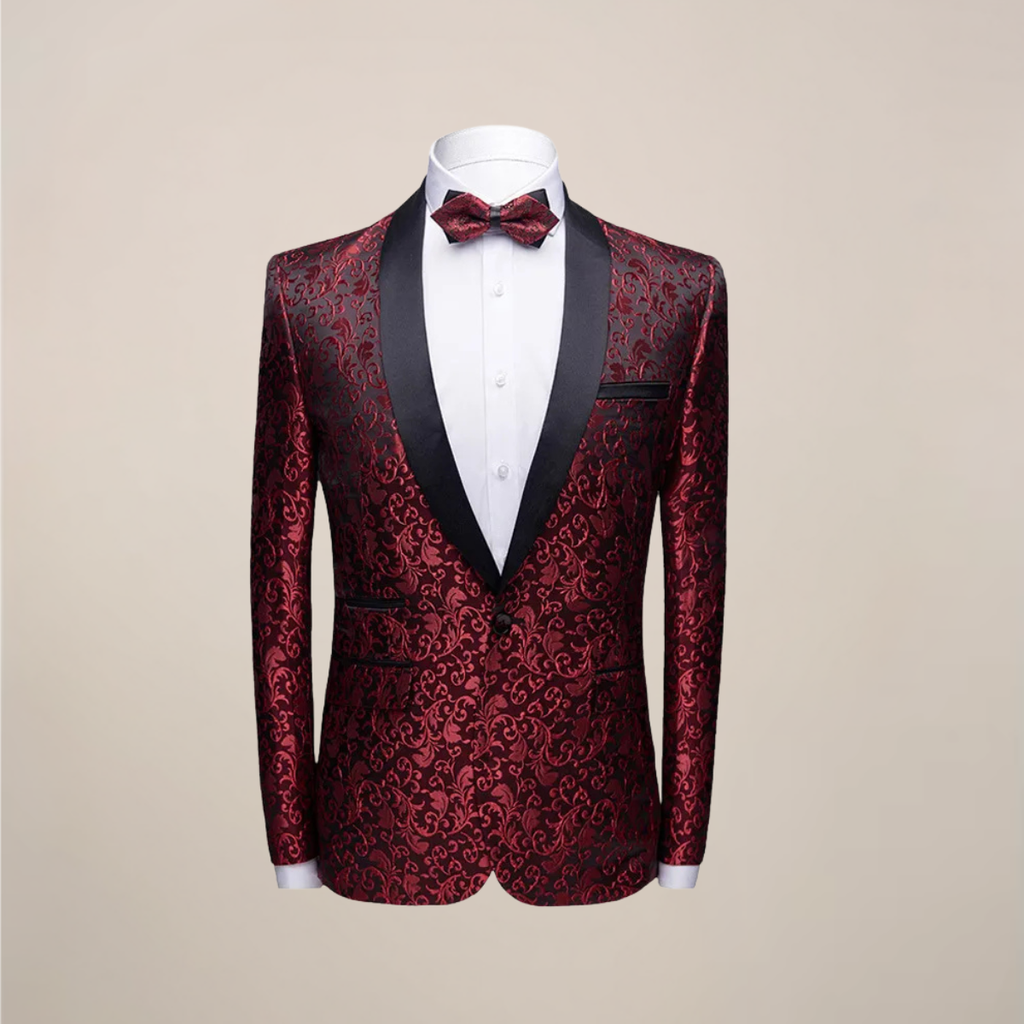 Mens Blazer Embroidered Tuxedo Satin Lapel Slim Fit – Torcan