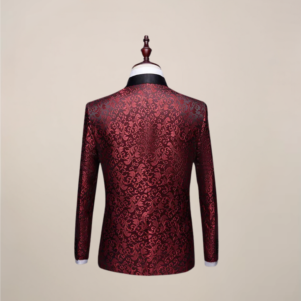 Mens Blazer Embroidered Tuxedo Satin Lapel Slim Fit – Torcan