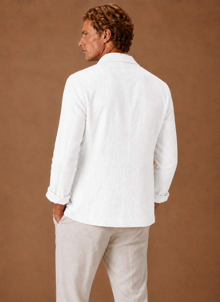 Mens Blazer Linen-Blend Tailored Smart Casual Lightweight – Senro