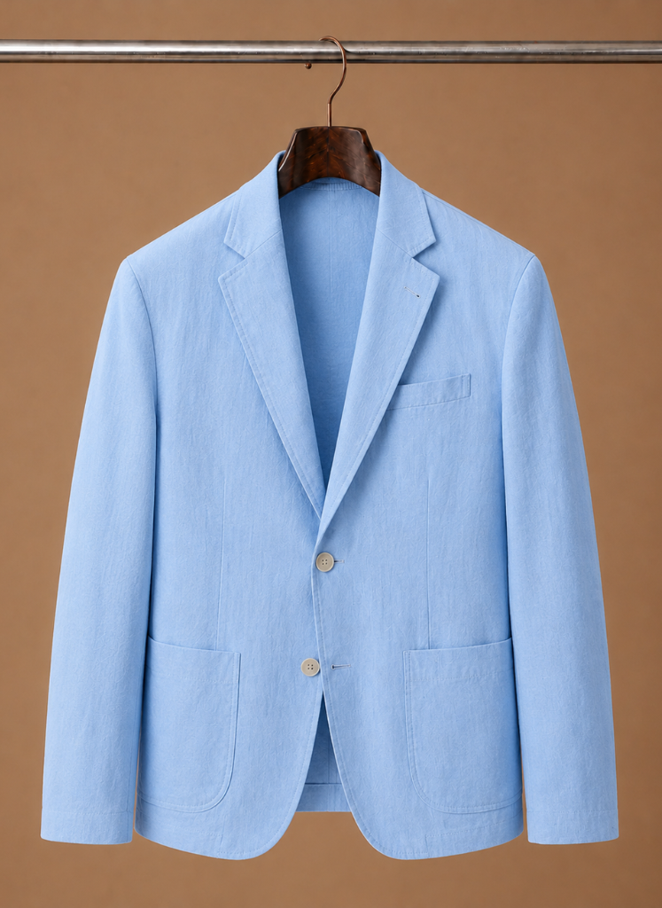 Mens Blazer Linen-Blend Tailored Smart Casual Lightweight – Senro