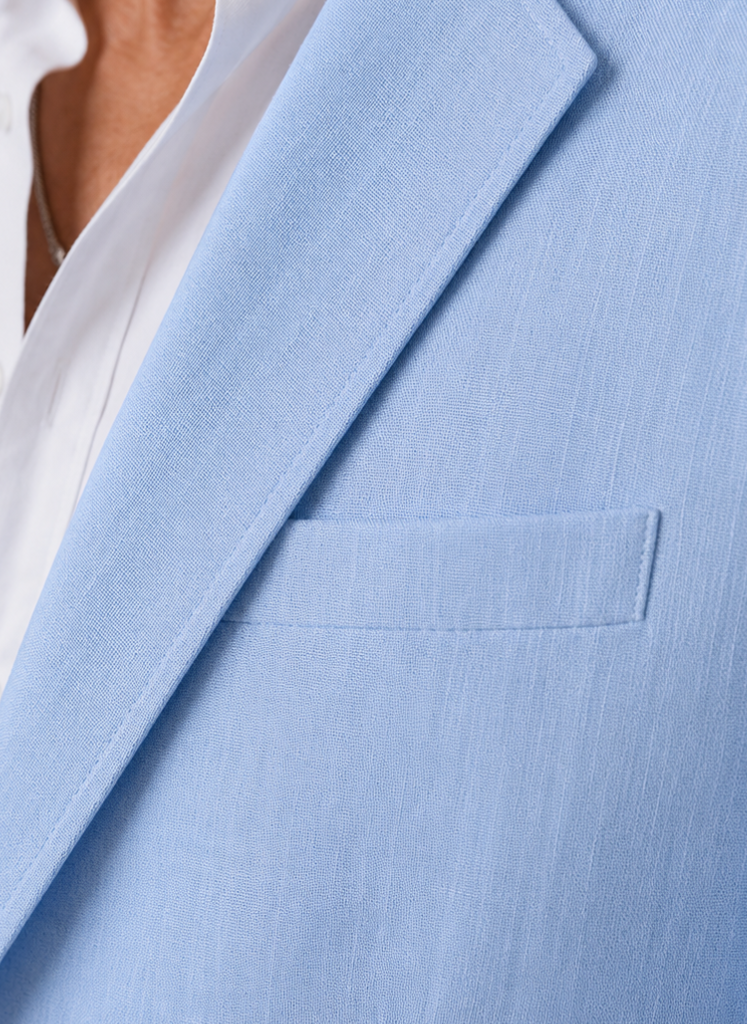 Mens Blazer Linen-Blend Tailored Smart Casual Lightweight – Senro