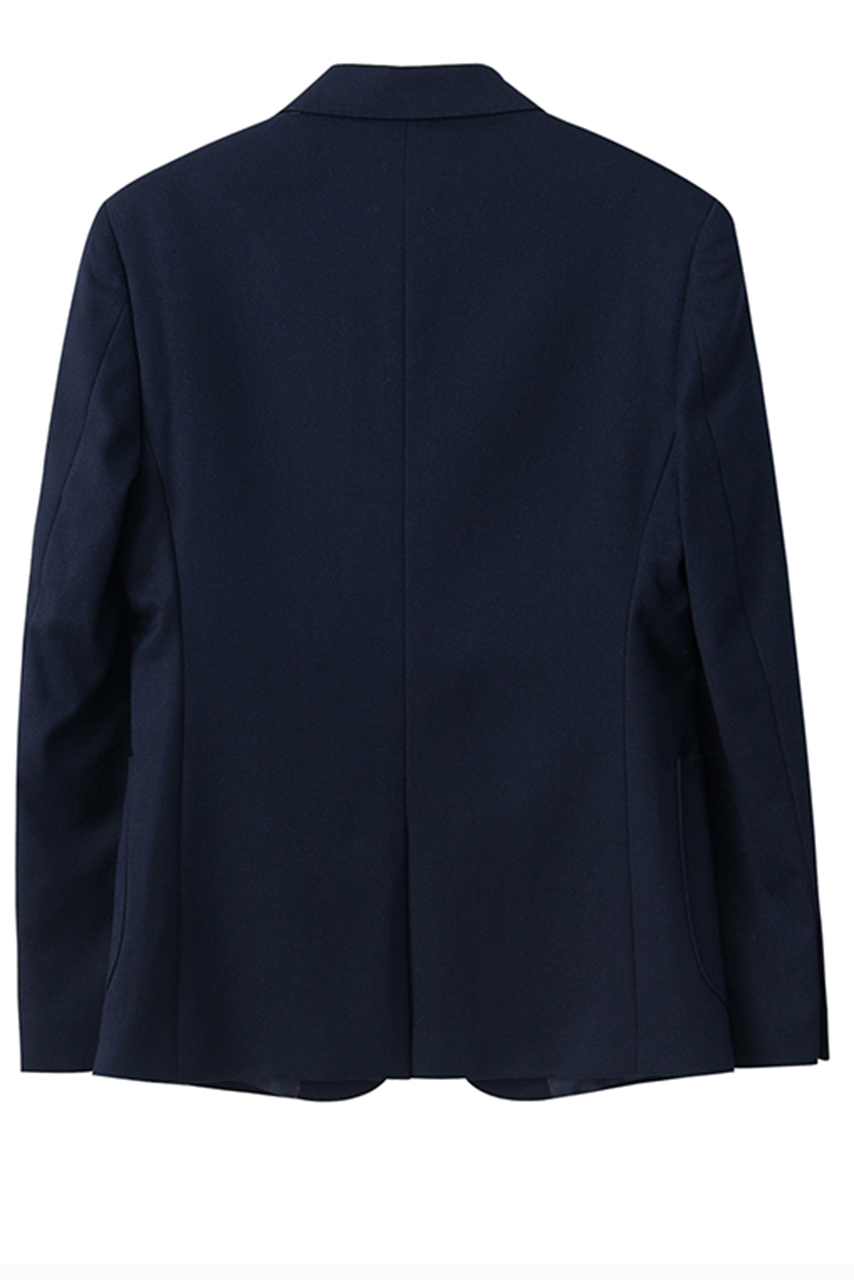 Mens Blazer Notch Lapel Polyester Blend Double Button Navy – Torcan