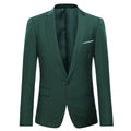 Model wearing dark green single-button blazer – TARLANO