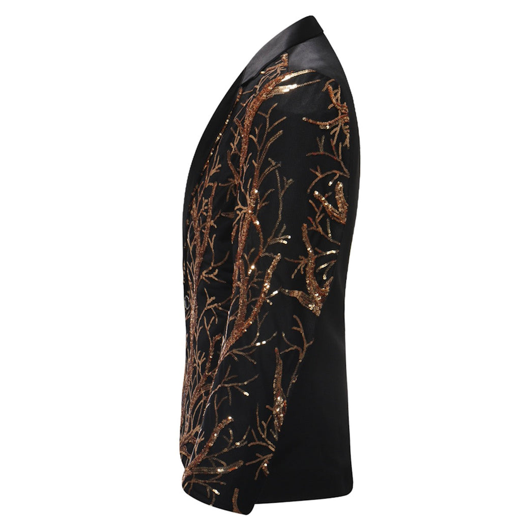 Mens Blazer Slim Fit Lightning Sequin Black – Dravo