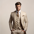 Model wearing black three-piece slim fit blazer set – TARLANO
