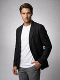 Unstructured linen blazer in black – TARLANO
