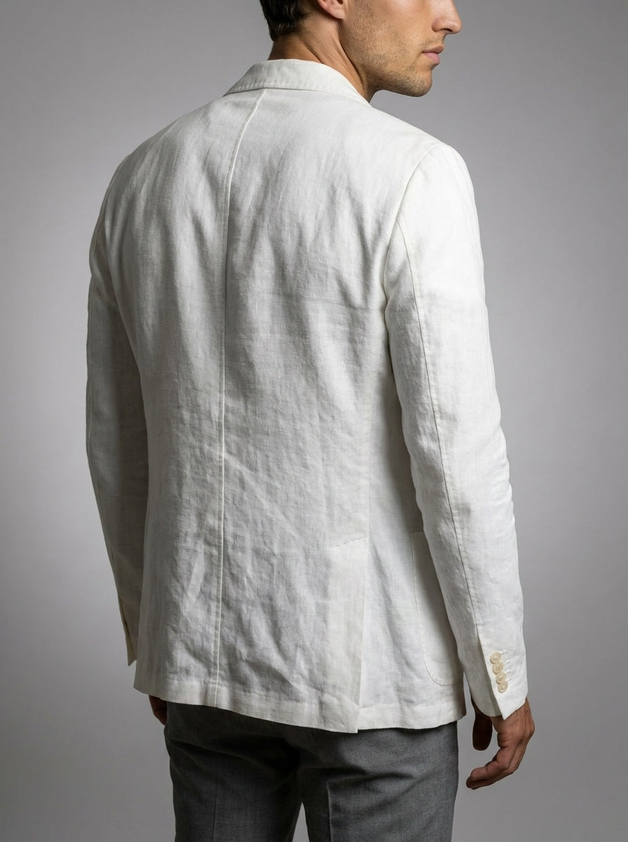 Mens Blazer Unstructured Linen Notch Lapel – Fenco