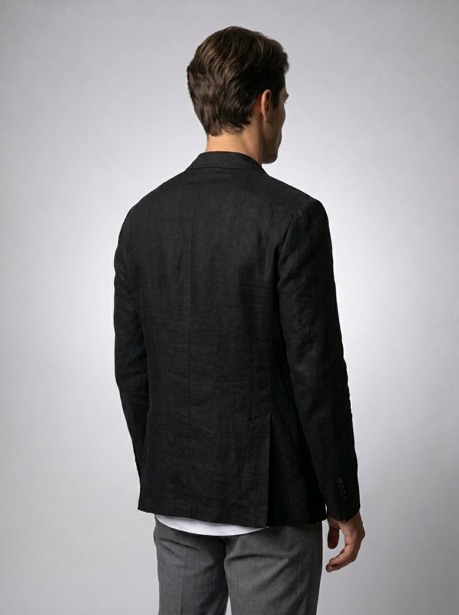 Mens Blazer Unstructured Linen Notch Lapel – Fenco