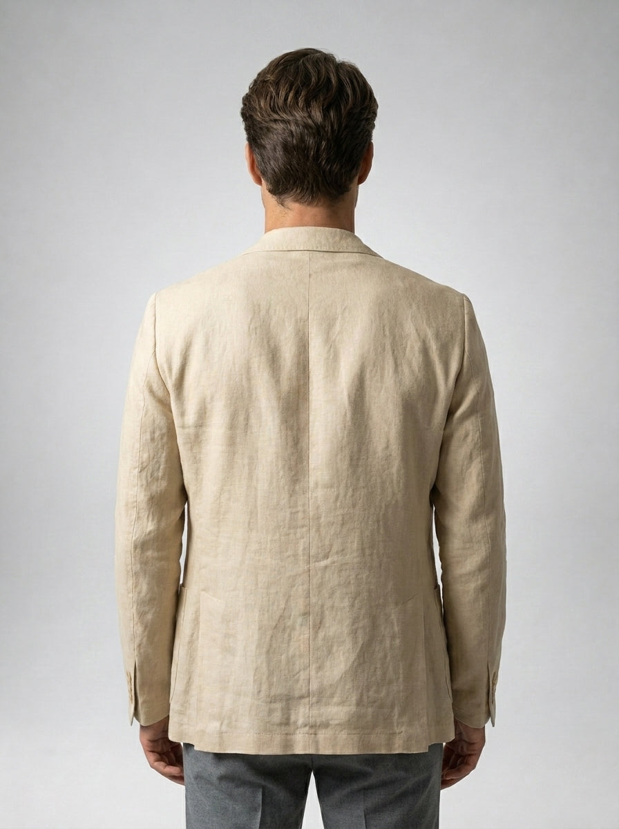 Mens Blazer Unstructured Linen Notch Lapel – Fenco
