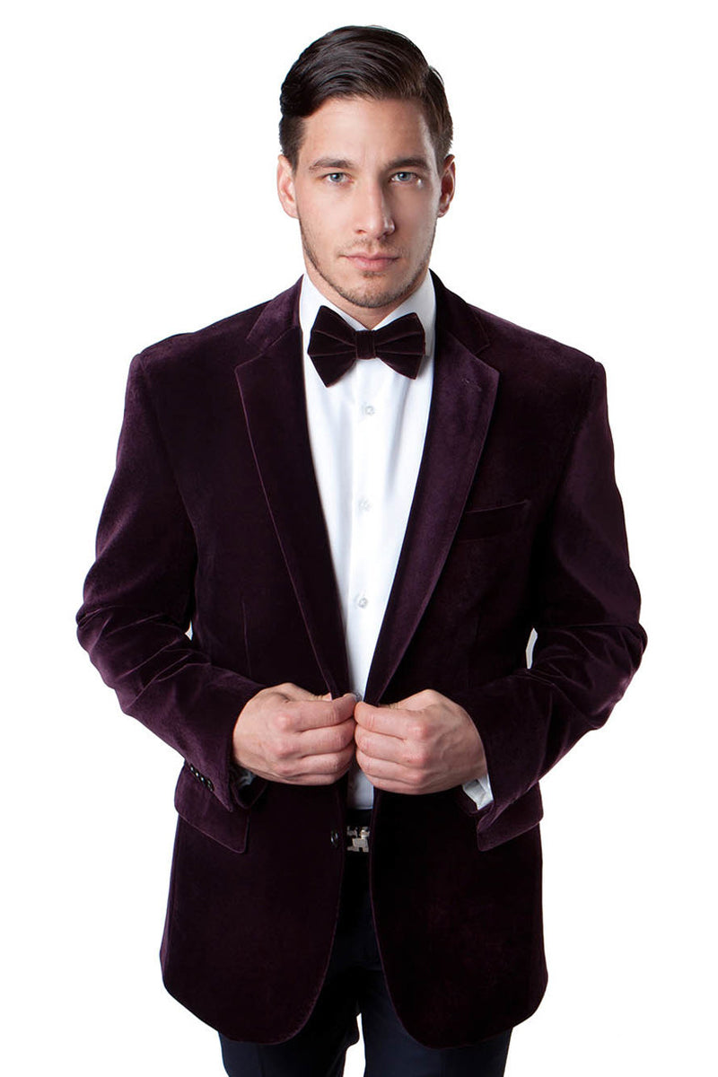 Mens Blazer Velvet Two-Button Notch Lapel – Dorcan