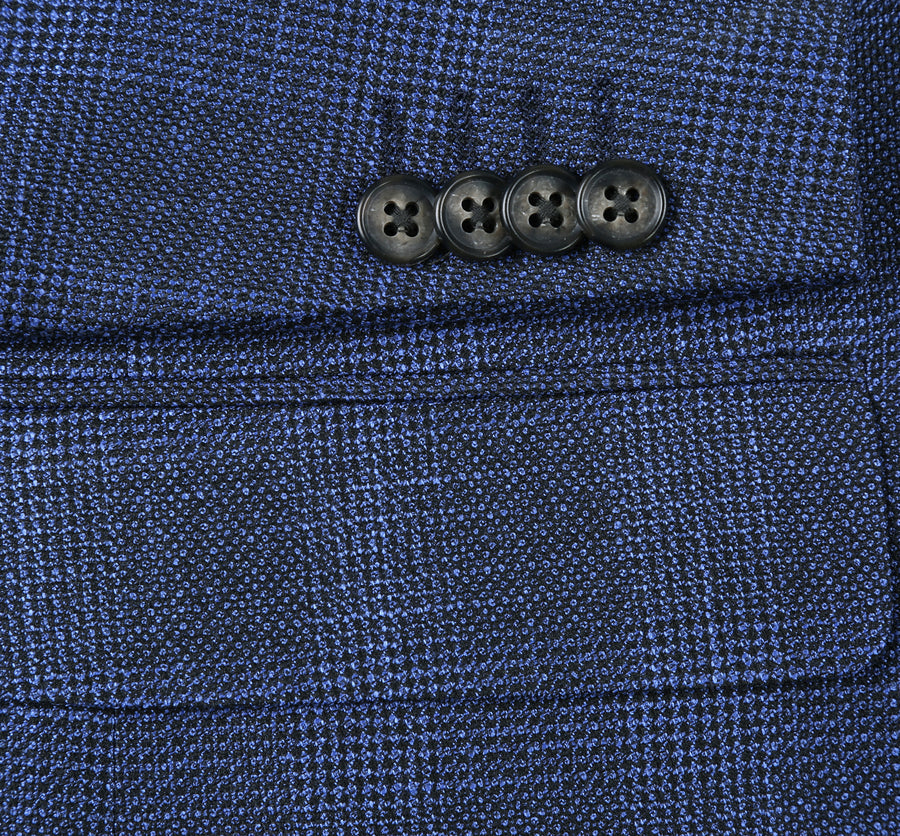 Mens Blazer Windowpane Plaid Classic Fit Sport Coat Navy – Dorval