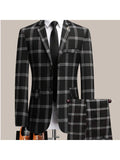 Checkered two-piece suit set flat lay in black grid pattern – TARLANO