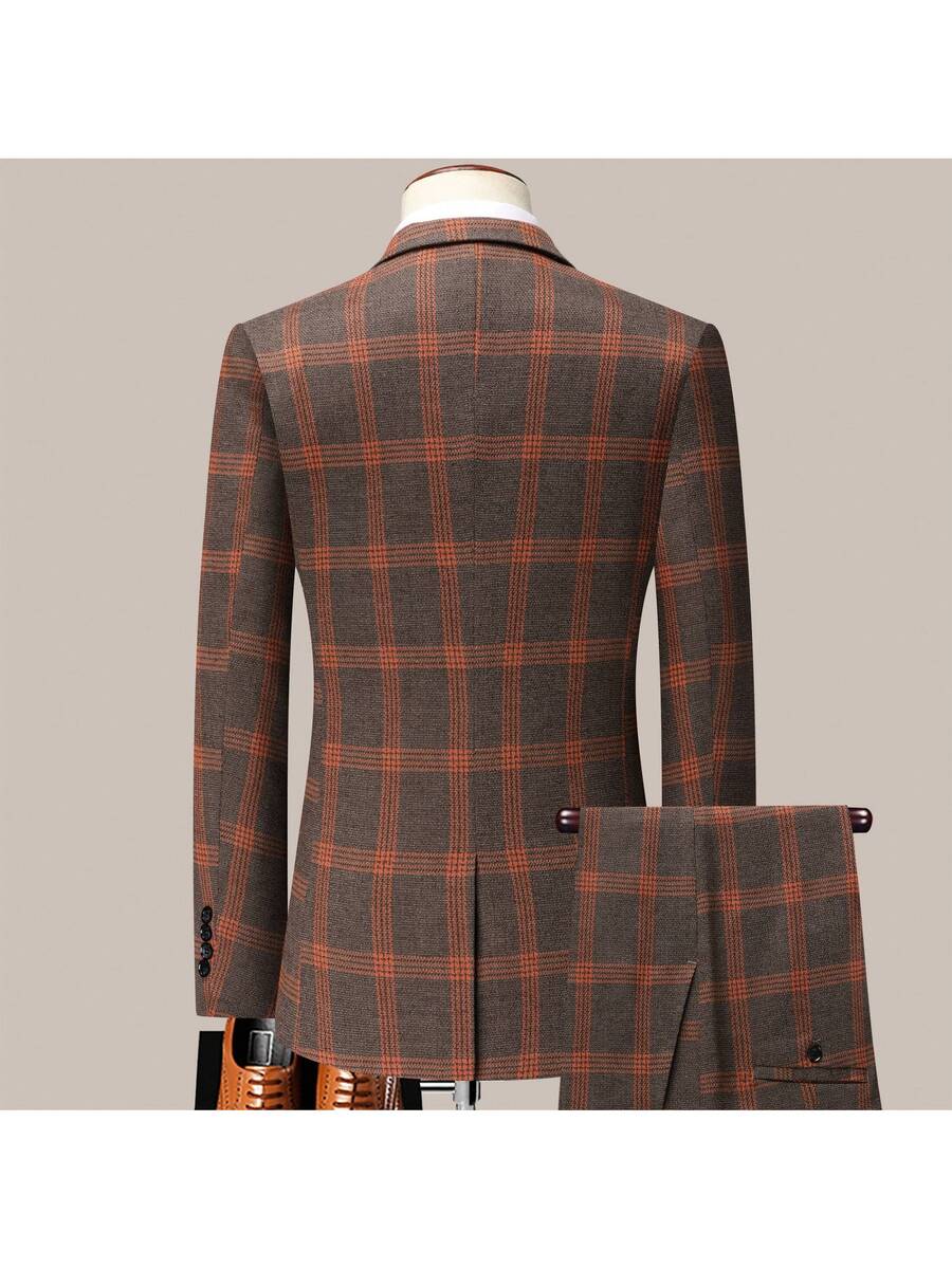 Men's Checkered Suit Set Slim Fit Blazer and Trousers – Valvo