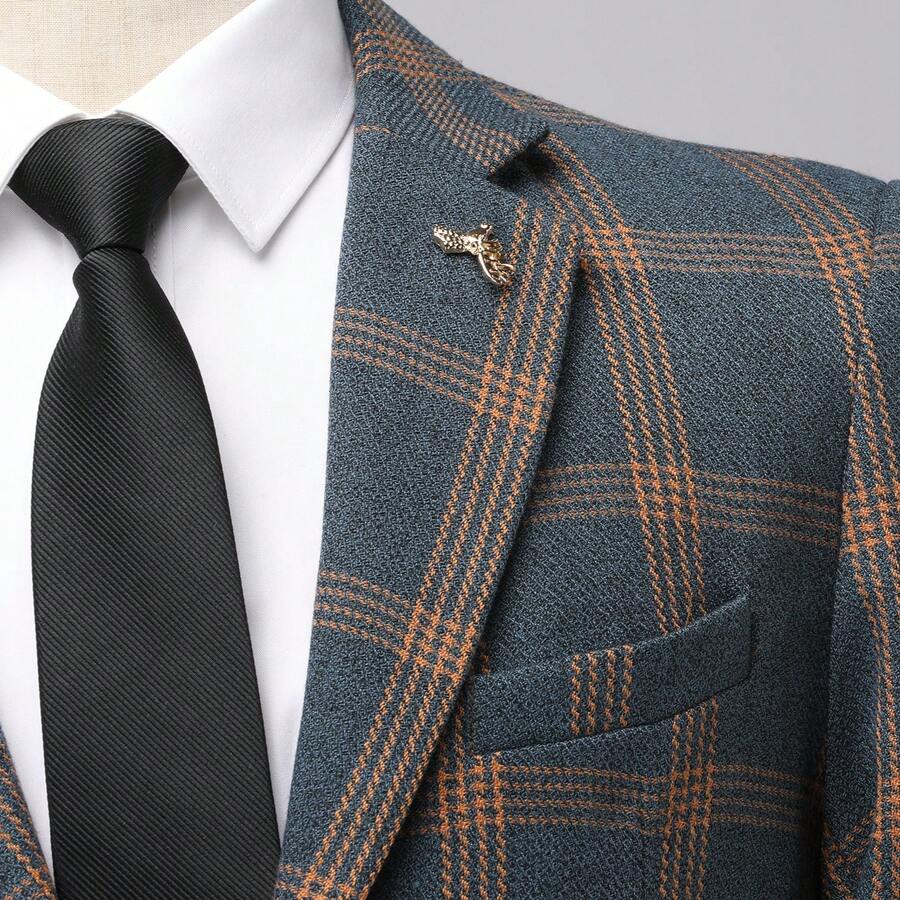 Men's Checkered Suit Set Slim Fit Blazer and Trousers – Valvo