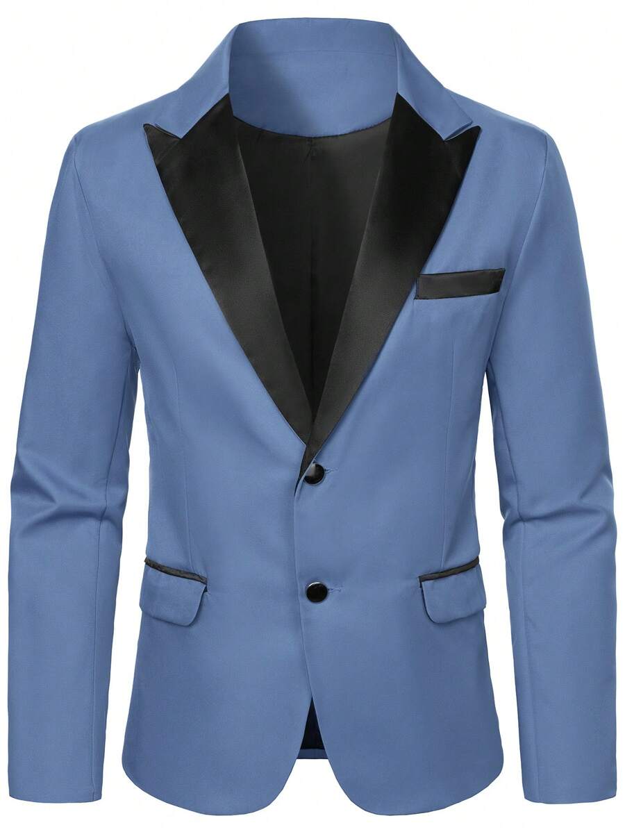 Mens Co Ord Set Contrast Lapel Blazer Waistcoat Trousers – Ranvel