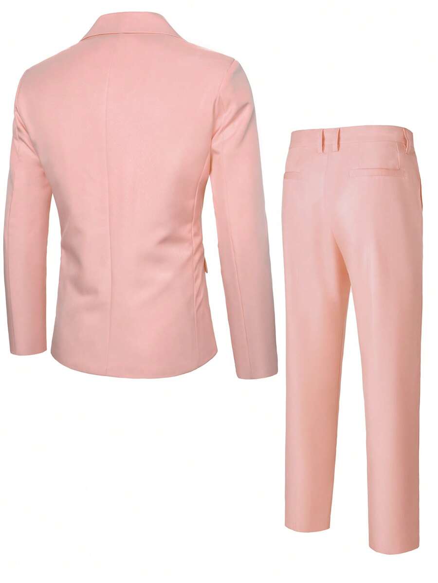 Model wearing contrast lapel blazer waistcoat and trousers set in black – TARLANO