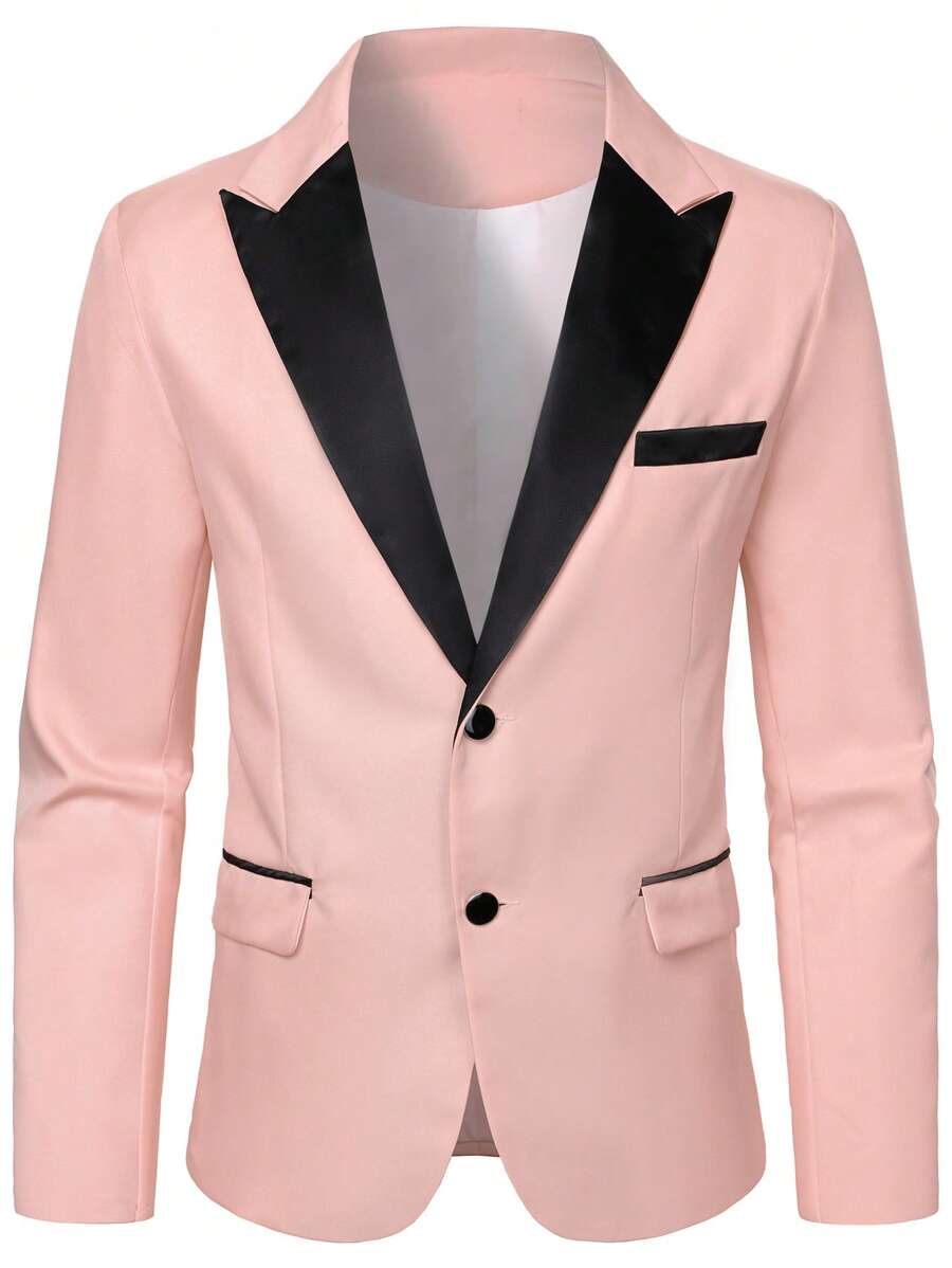 Mens Co Ord Set Contrast Lapel Blazer Waistcoat Trousers – Ranvel