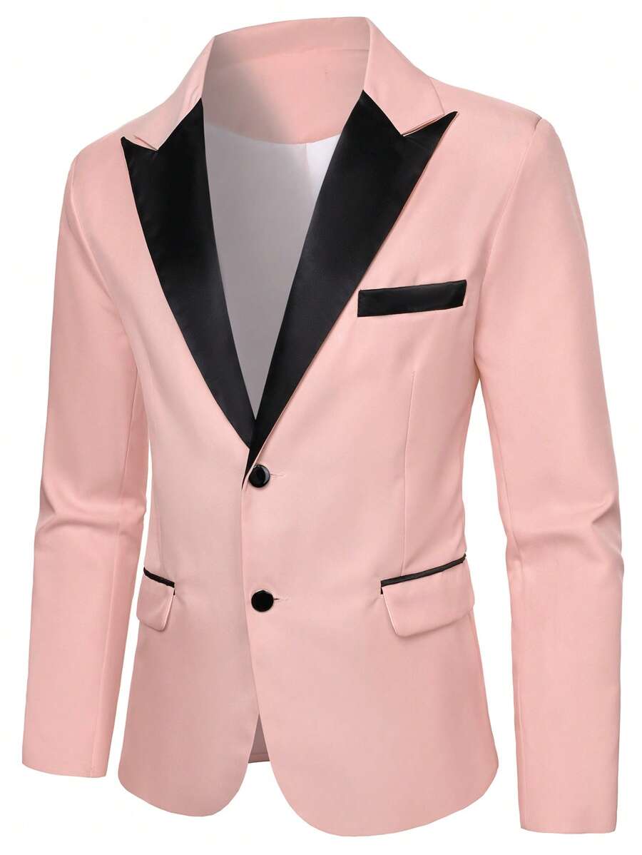 Mens Co Ord Set Contrast Lapel Blazer Waistcoat Trousers – Ranvel