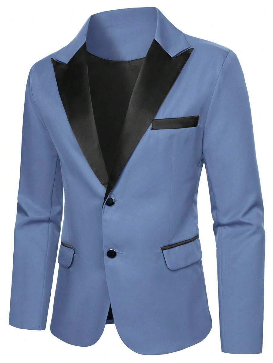Mens Co Ord Set Contrast Lapel Blazer Waistcoat Trousers – Ranvel