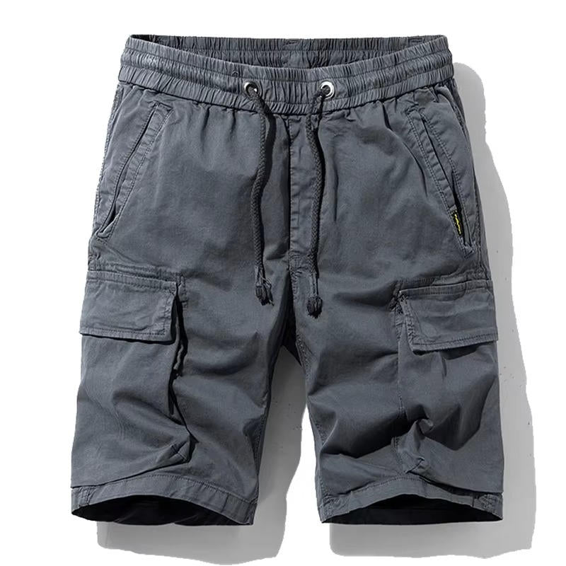 Men's Cotton Cargo Shorts 6-Pocket Knee Length Relaxed Fit