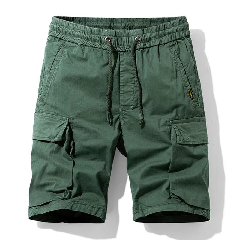 Men's Cotton Cargo Shorts 6-Pocket Knee Length Relaxed Fit