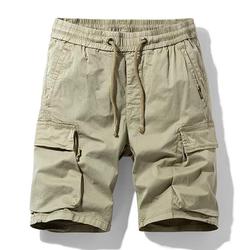 Men's Cotton Cargo Shorts 6-Pocket Knee Length Relaxed Fit