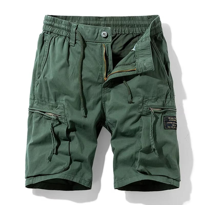 Men's Cotton Cargo Shorts 6-Pocket Knee Length Relaxed Fit