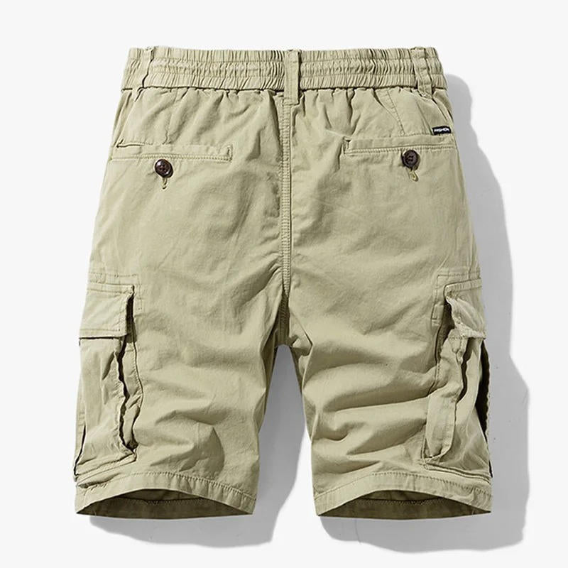 Men's Cotton Cargo Shorts 6-Pocket Knee Length Relaxed Fit