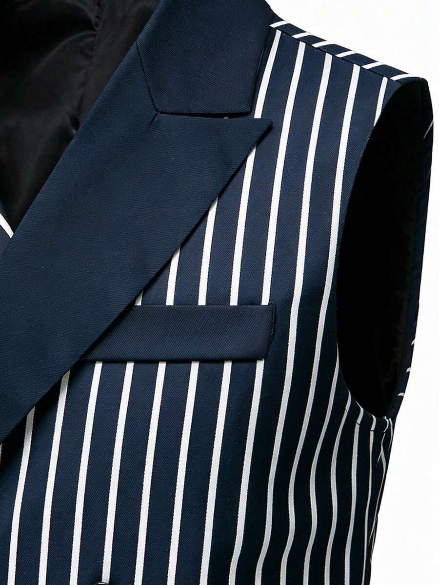 Men's Double-Breasted Suit Vest Slim Fit Sleeveless – Ranso