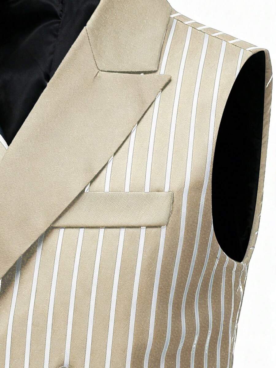 Men's Double-Breasted Suit Vest Slim Fit Sleeveless – Ranso