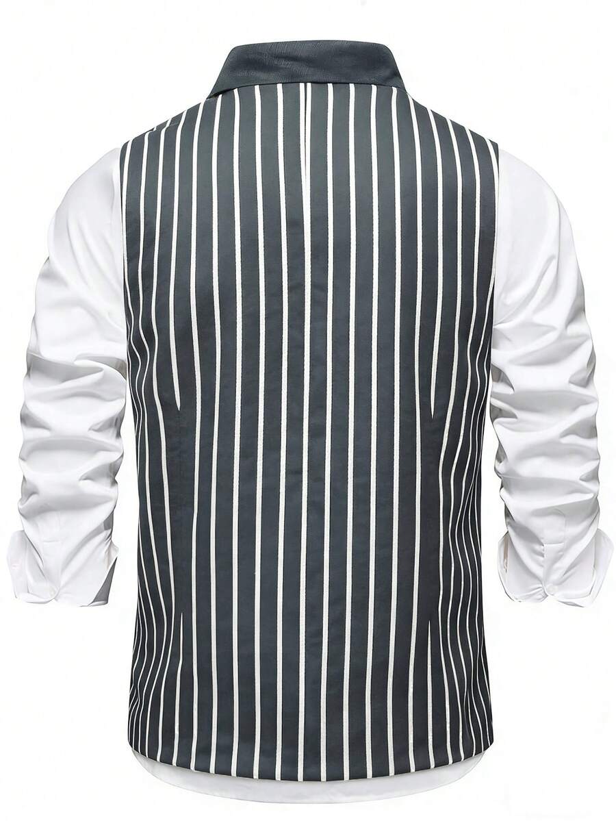 Men's Double-Breasted Suit Vest Slim Fit Sleeveless – Ranso