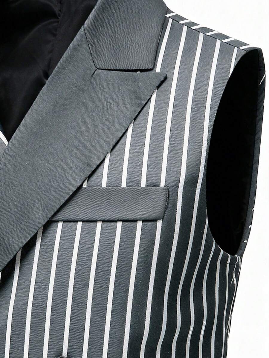 Men's Double-Breasted Suit Vest Slim Fit Sleeveless – Ranso